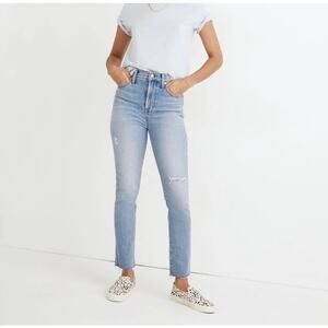 Madewell Perfect Vintage Jean 26 MC492 High Rise Straight Denim Blue